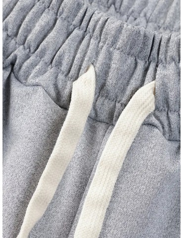 DETROIT Men's Casual Shorts - Comfy Polyester, Letter Print Design with Pockets, Machine Washable